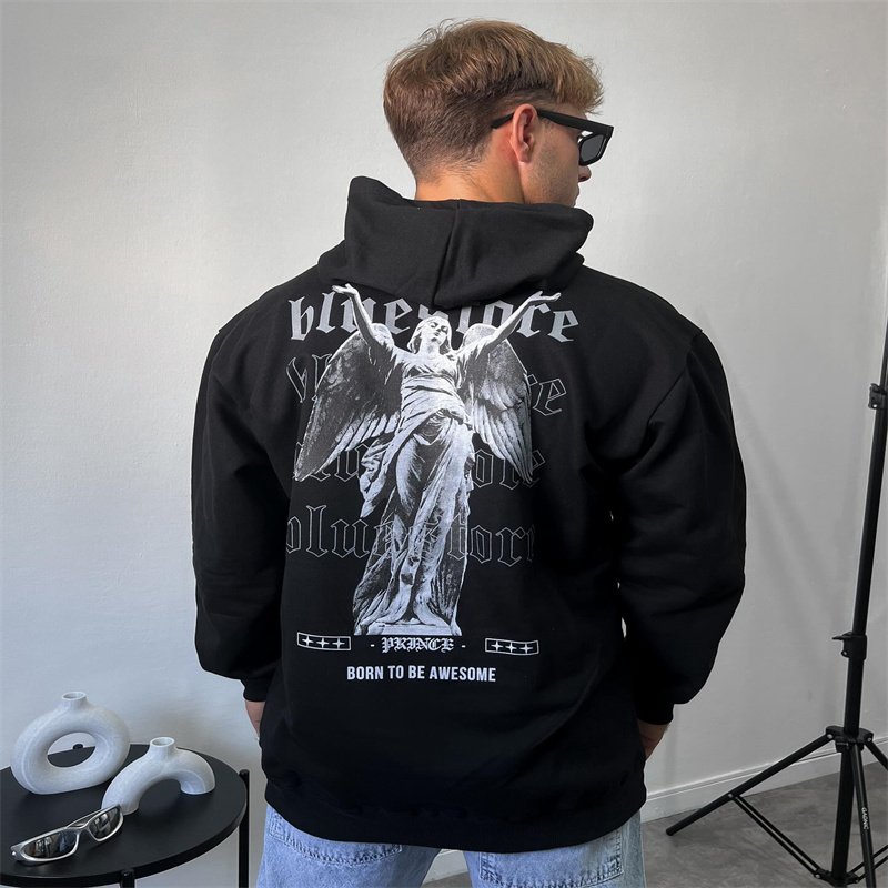 3 Unisex dtg printing custom hoodies men streetwear tracksuit pullover oversize puff print cropped men's hoodies & sweatshirts