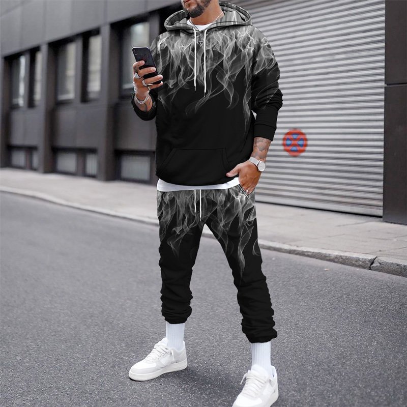 Wholesale High Quality Men Clothing Custom Made Pattern Men'S Hoodies Two-Piece Suit Men'S Printed Hoodie
