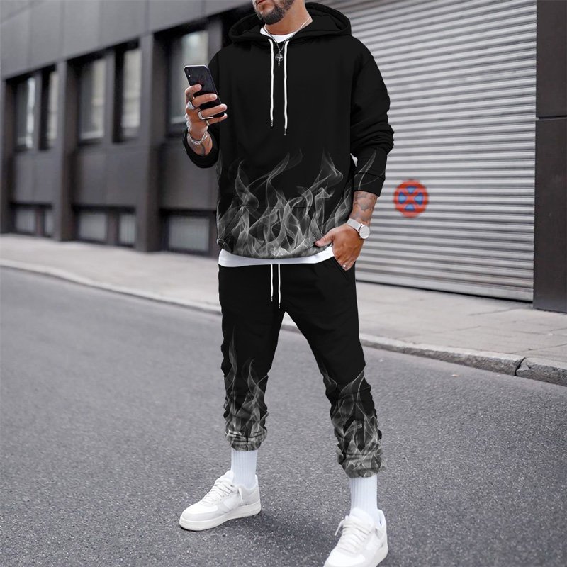 Wholesale High Quality Men Clothing Custom Made Pattern Men'S Hoodies Two-Piece Suit Men'S Printed Hoodie