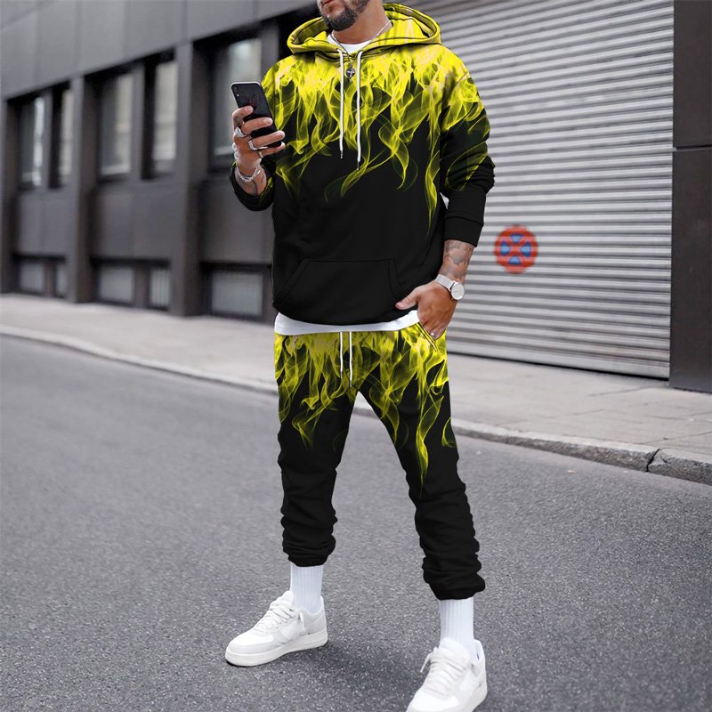 Wholesale High Quality Men Clothing Custom Made Pattern Men'S Hoodies Two-Piece Suit Men'S Printed Hoodie