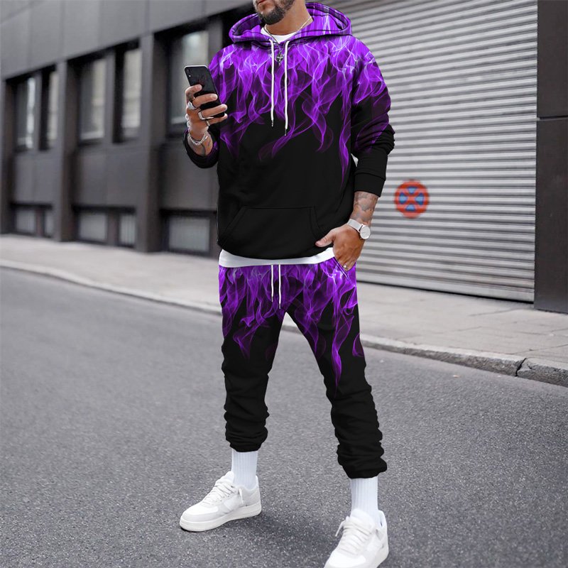 Wholesale High Quality Men Clothing Custom Made Pattern Men'S Hoodies Two-Piece Suit Men'S Printed Hoodie