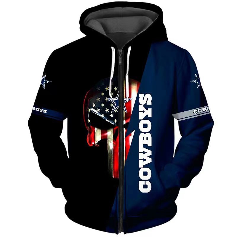 New Zipper Style 2024 American Football 32 Teams Hoodies 3D Digital Printed Zipper-up Hoodies Men's Hoodies