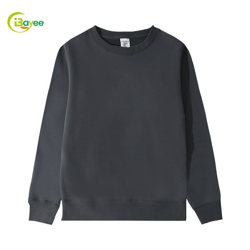 Custom 600Gsm Fleece Lined Green Long Sleeve Mens Hoodies & Sweatshirts Thick Oversized Crew Neck Blank Sweatshirt For Printing