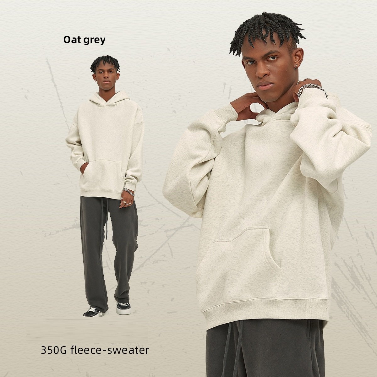 New Fall/Winter 2024 loose fleece 350g fashion hoodie men oversize thick hoodie fashion men's hoodie