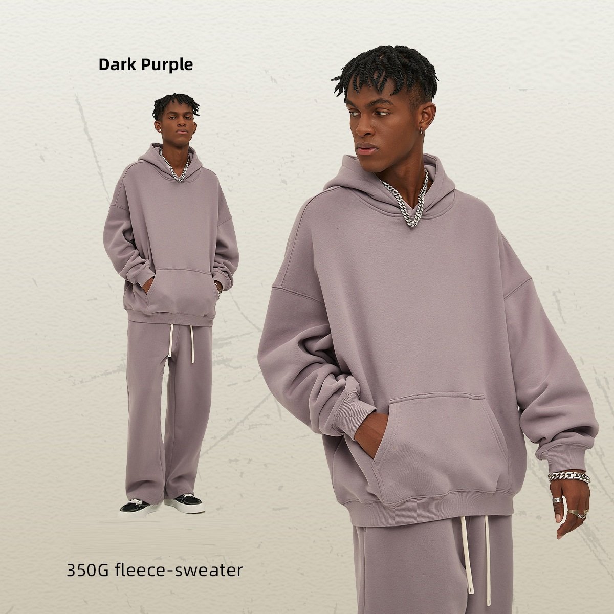 New Fall/Winter 2024 loose fleece 350g fashion hoodie men oversize thick hoodie fashion men's hoodie