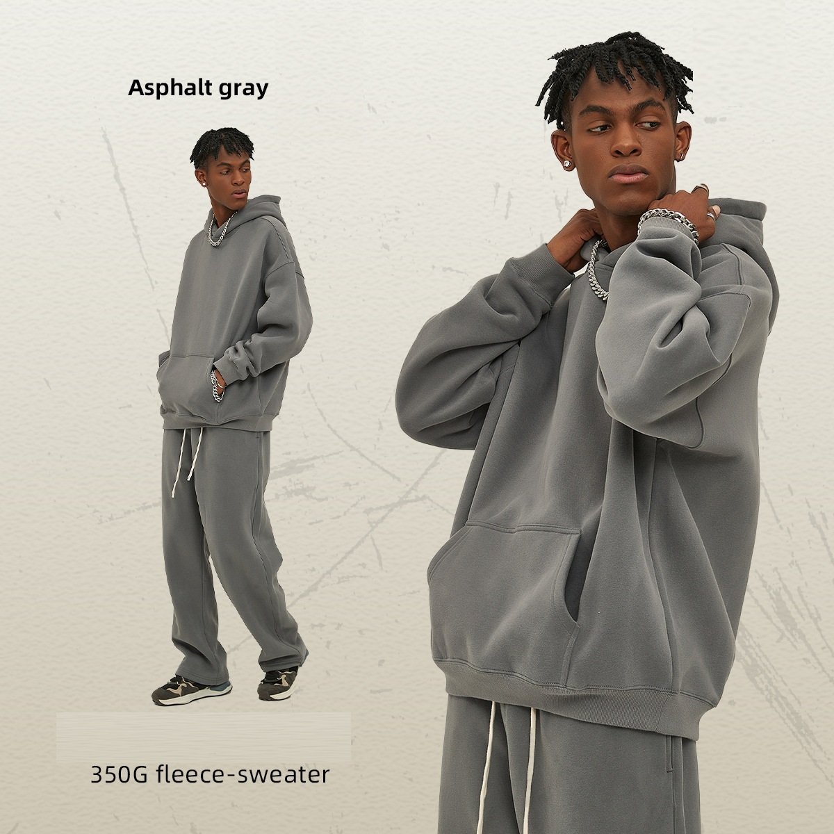 New Fall/Winter 2024 loose fleece 350g fashion hoodie men oversize thick hoodie fashion men's hoodie
