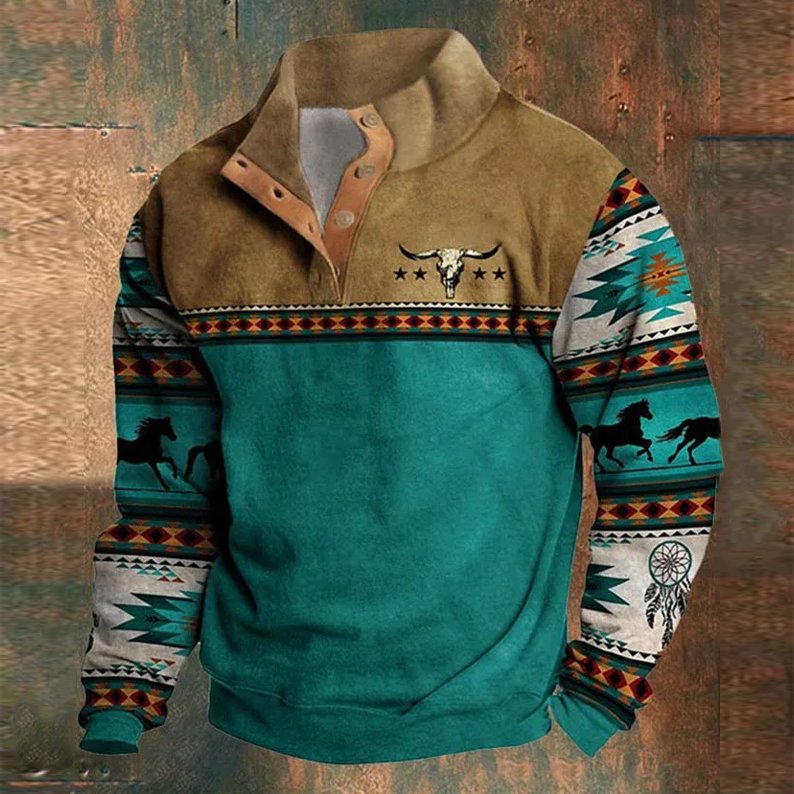 Popular geometric plaid men's pullover 3D printed retro fashion street men's clothing loose sweatshirt hoodie