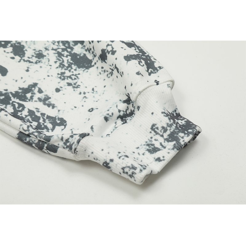 Wholesale High Quality Heavyweight Custom LOGO Full Print Cotton Oversized Streetwear Vintage Washed Men's Hoodies&Sweatshirts