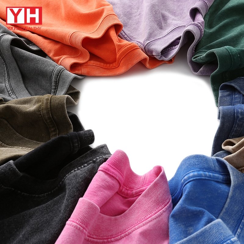 High Quality 230Gsm 100% Cotton Heavy Weight Vintage Washed Tshirt Vintage Oversized Tee Shirt Plus Size Men'S T Shirt
