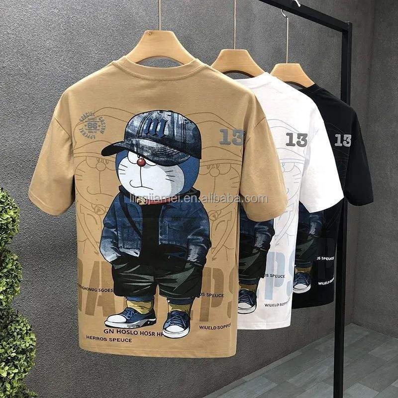 New high-quality men's pure cotton custom logo printed custom T-shirt printed regular oversized men's T-shirt wholesale