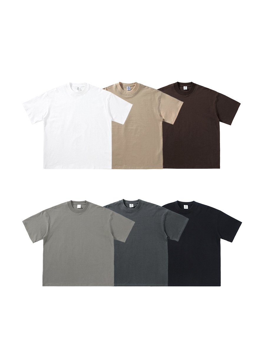 Plain dyed 280g wholesale pro club men's t-shirts blank custom t shirt heavy weight white cotton tshirt for men