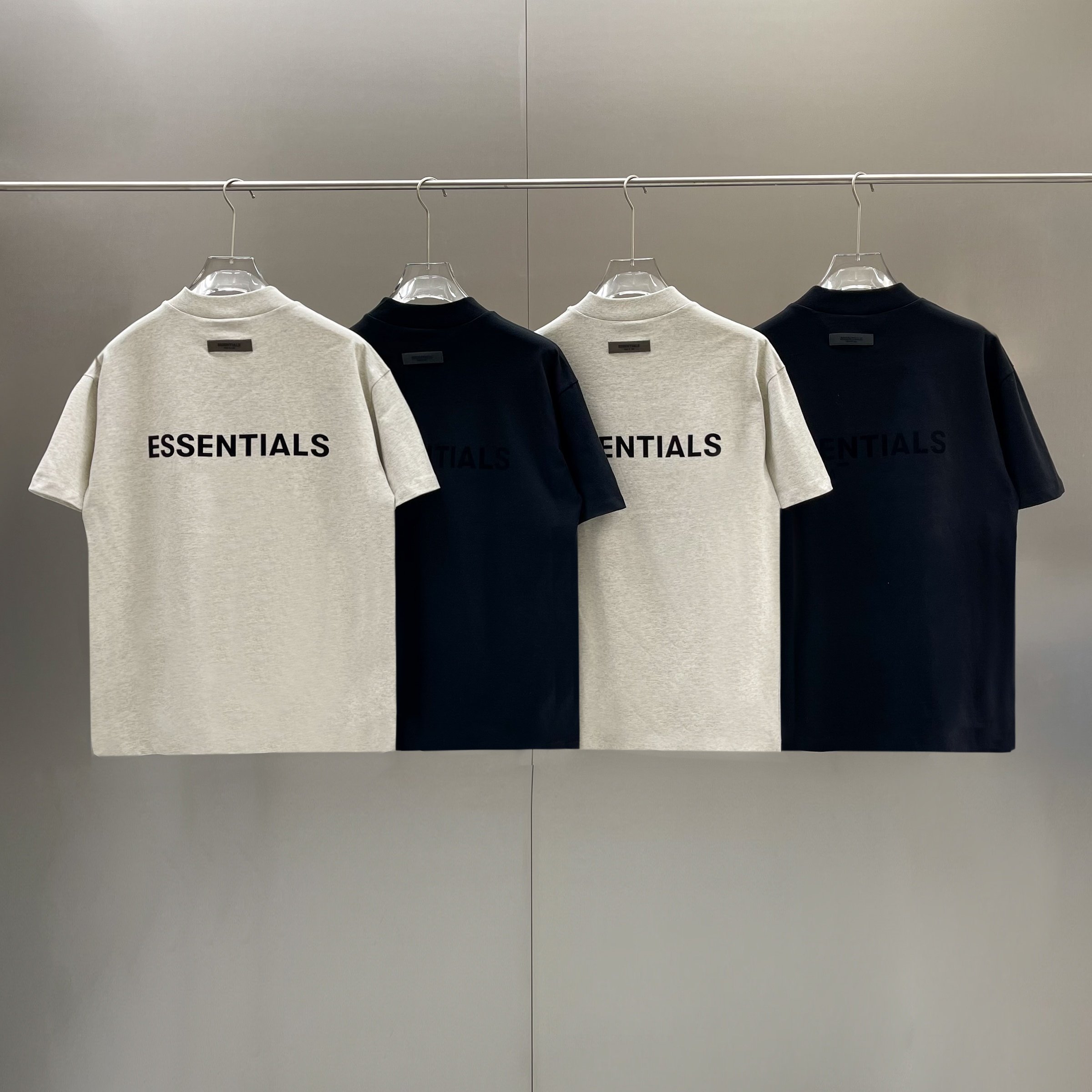 New ESSENTIALS KAREEM short-sleeved flocked letter print back high street T-shirt for men and women