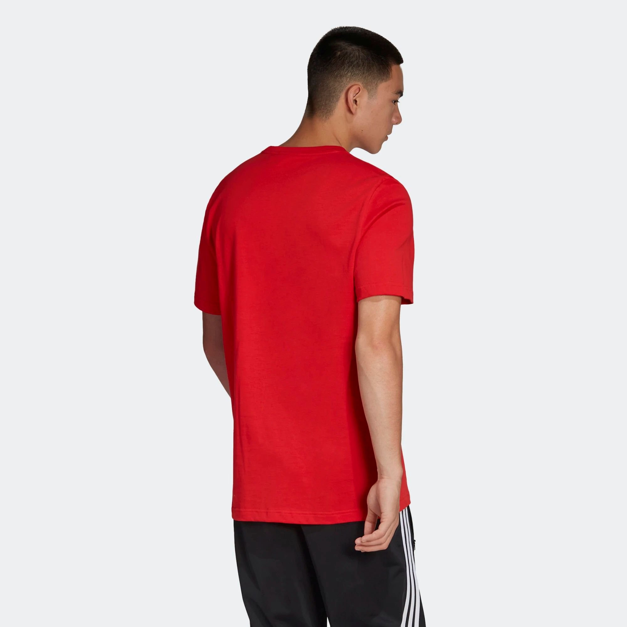 Vivid Red Men's Essentials T-Shirt - Regular Fit, Ribbed Crewneck, 100% Cotton Single Jersey, Short Sleeves