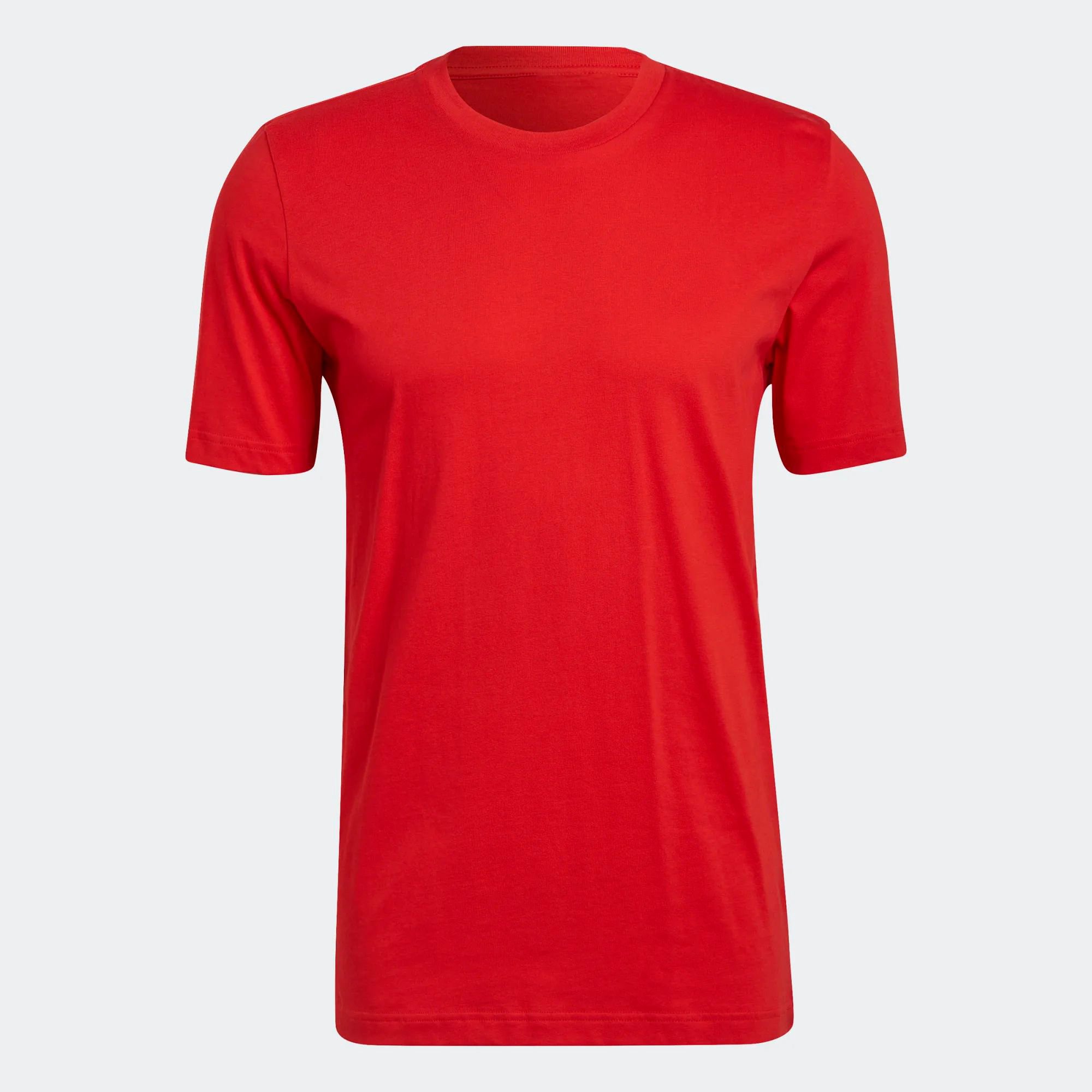 Vivid Red Men's Essentials T-Shirt - Regular Fit, Ribbed Crewneck, 100% Cotton Single Jersey, Short Sleeves