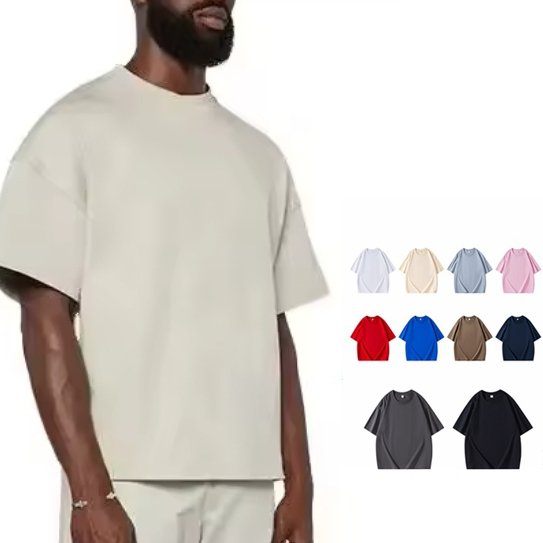 Blank cotton street wearing t-shirt oversized drop shoulder t-shirt customized high-quality printed heavy-duty men's t-shirt