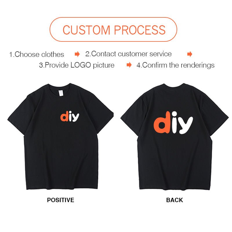Custom Logo Original T-shirt 100% Cotton Personality T-shirt Print Logo Sublimation Unisex Plus Size Men's T-shirts