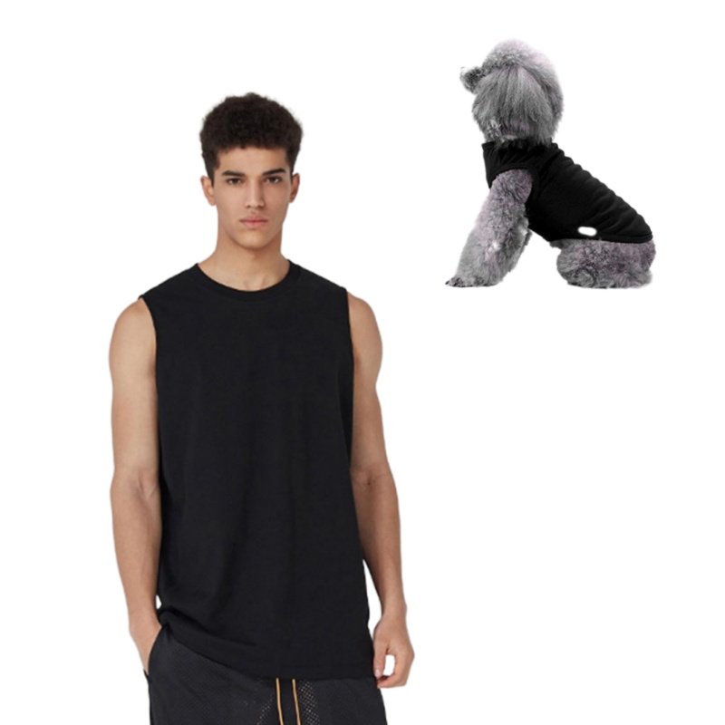 OEM ODM Factory low MOQ to custom logo Matching Dog And Owner T shirt Pet Clothes dog man t shirt women's clothing sets
