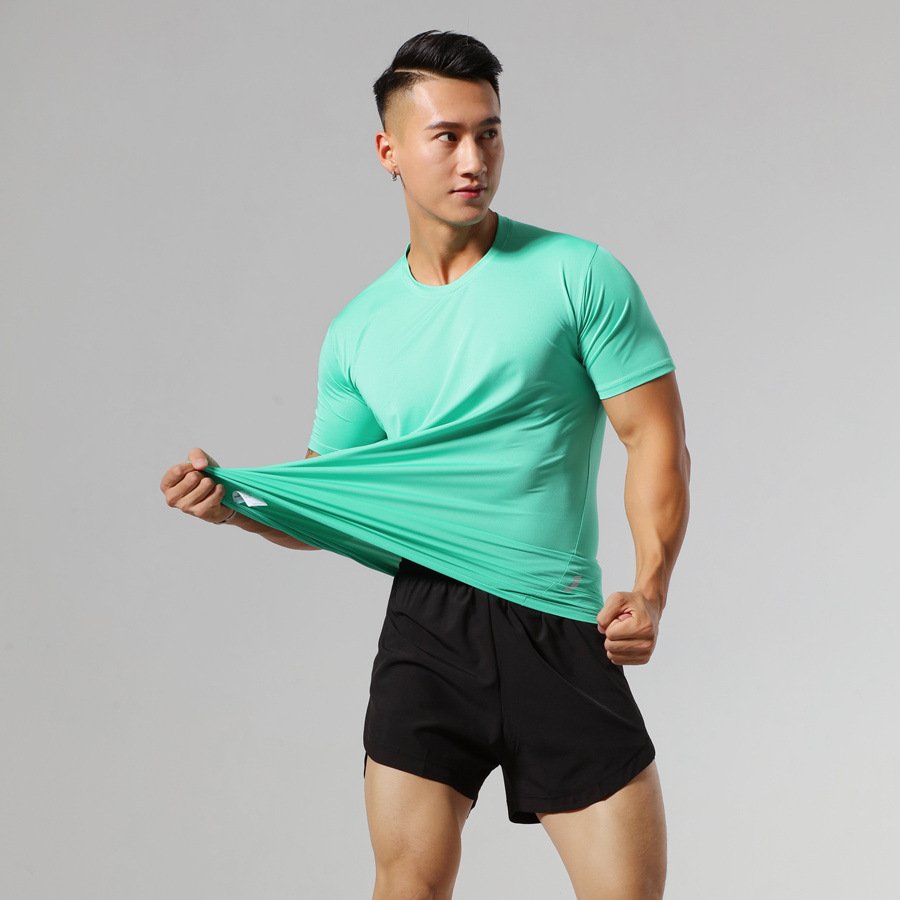 Wholesale Mens Blank gym fitness T Shirts High Quality custom 90%polyester 10%spandex Quick Dry Plus Size Men's T shirts