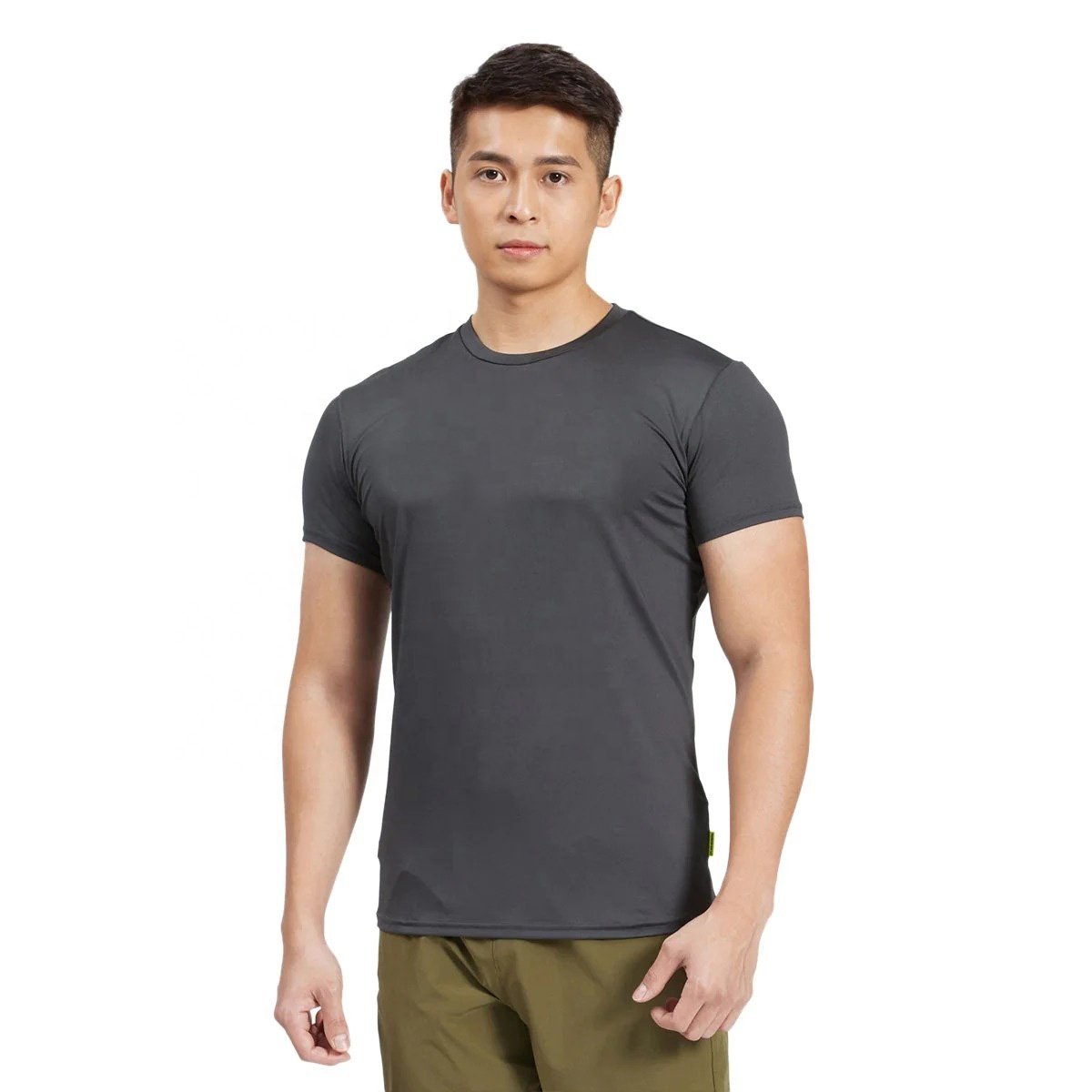 T Shirt Round neck Poly Elastane Fitness Split T Shirt Men Best Sell Custom Gym T-shirt Fitness Wear Men's Yaga Wear Training We