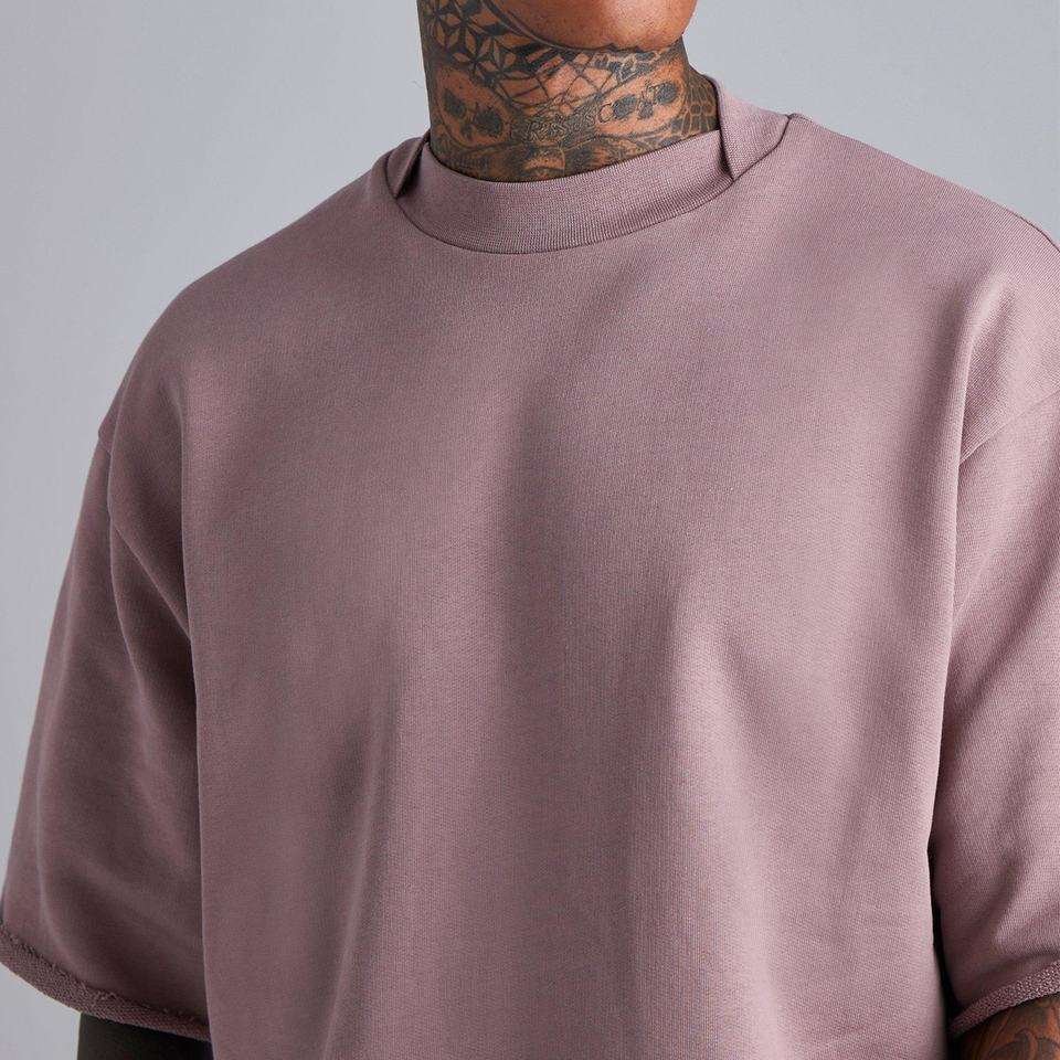 Custom Luxury Quality 260 gsm Plain Tshirt Print 100 % Cotton Brand Blank Oversized Heavyweight Men's T-shirts