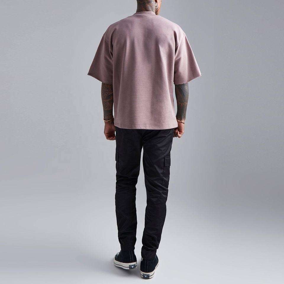 Custom Luxury Quality 260 gsm Plain Tshirt Print 100 % Cotton Brand Blank Oversized Heavyweight Men's T-shirts