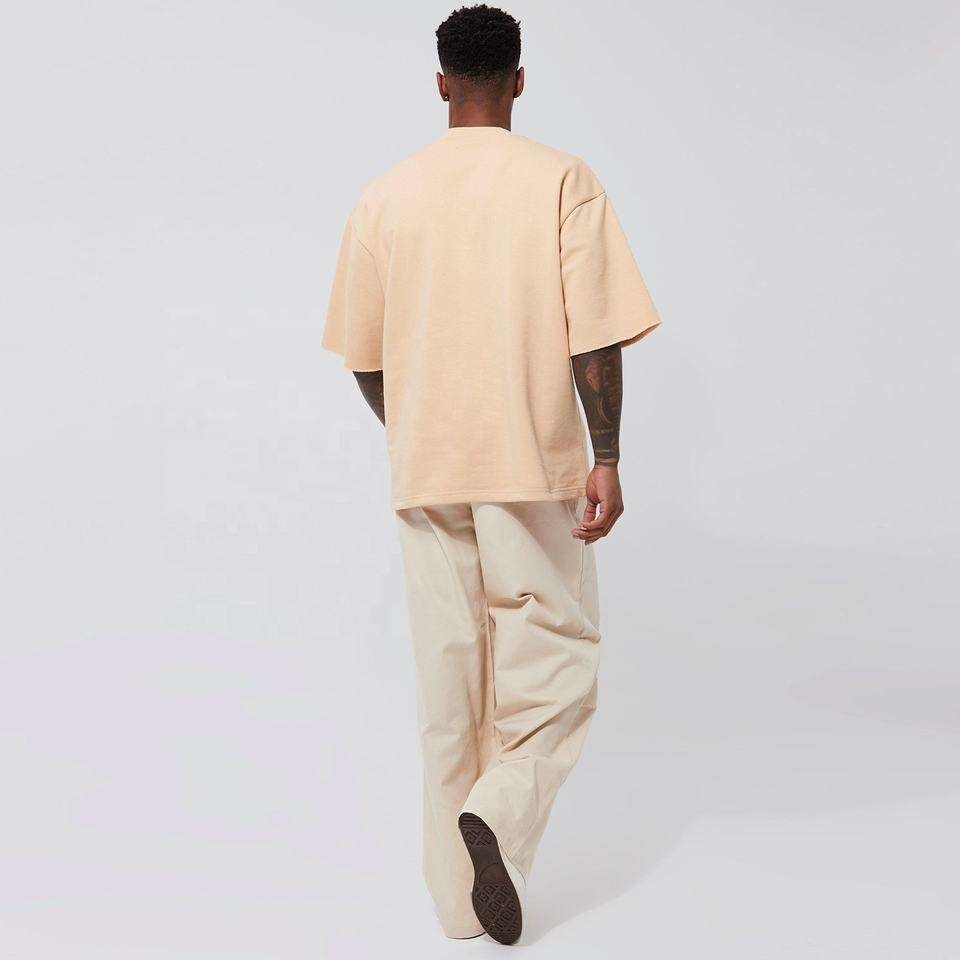 Custom Luxury Quality 260 gsm Plain Tshirt Print 100 % Cotton Brand Blank Oversized Heavyweight Men's T-shirts