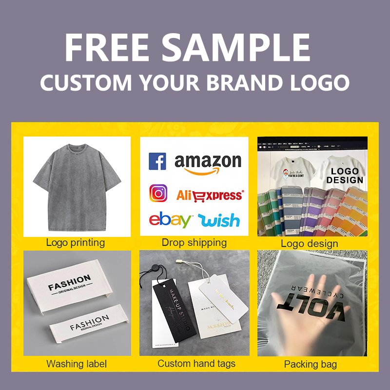 High Quality Custom Your Own Brand Logo Heavyweight T-Shirt Oversized Vintage Acid Washed T Shirt For Men