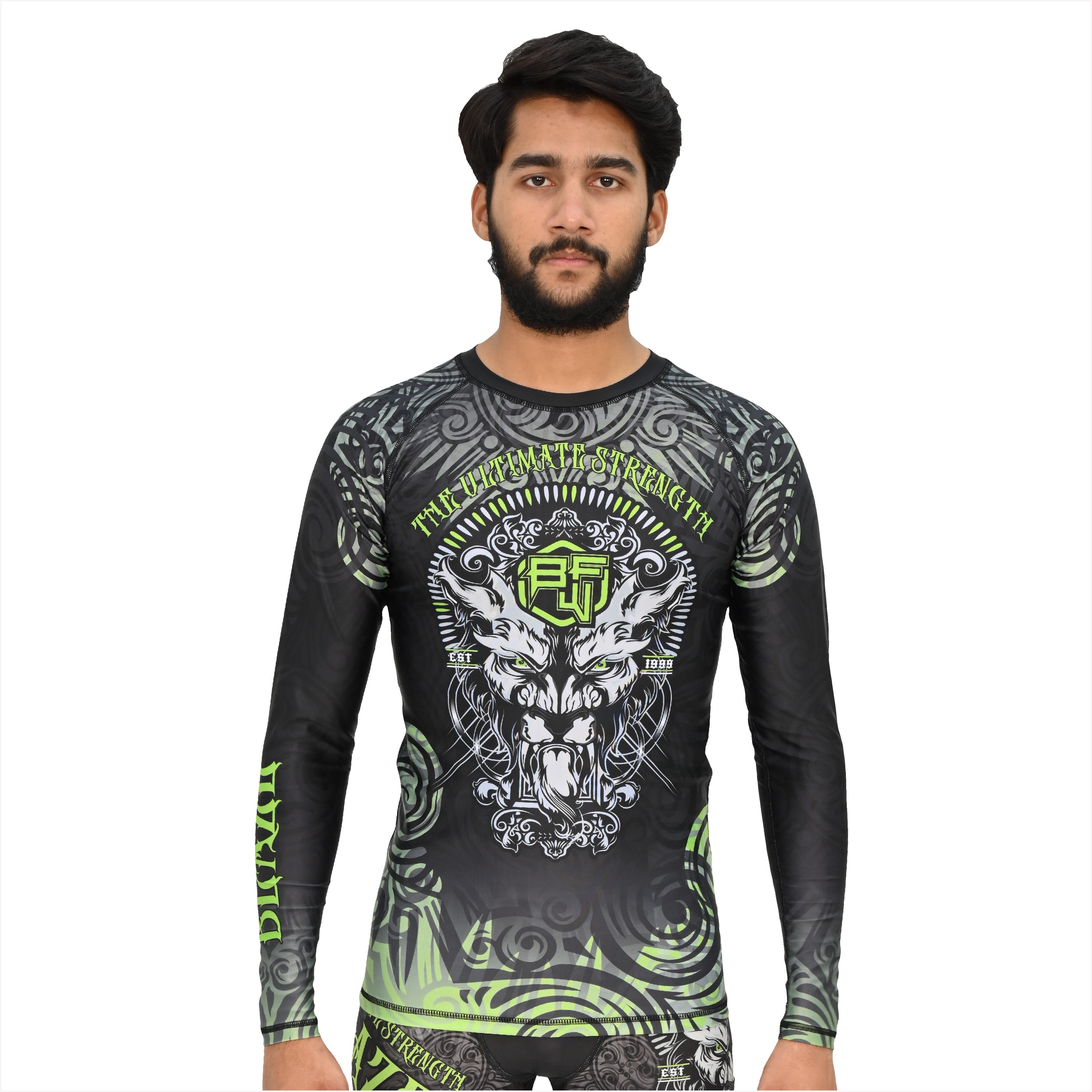 High Quality Custom Logo Jiu Jitsu T-Shirt Men's Long Sleeve Fitness & Swimming Tops Breathable and Wholesale Printed
