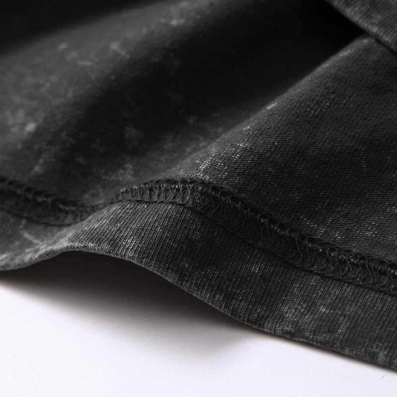 High Quality Men's Retro T shirts Streetwear Crewneck Heavy Cotton US size Men Vintage Acid Washed Long Sleeve T Shirt