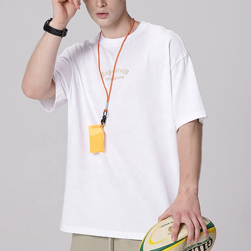 2023 Summer high street suede flocking letters printing men's t-shirts vintage heavyweight luxury drop shoulder t-shirt