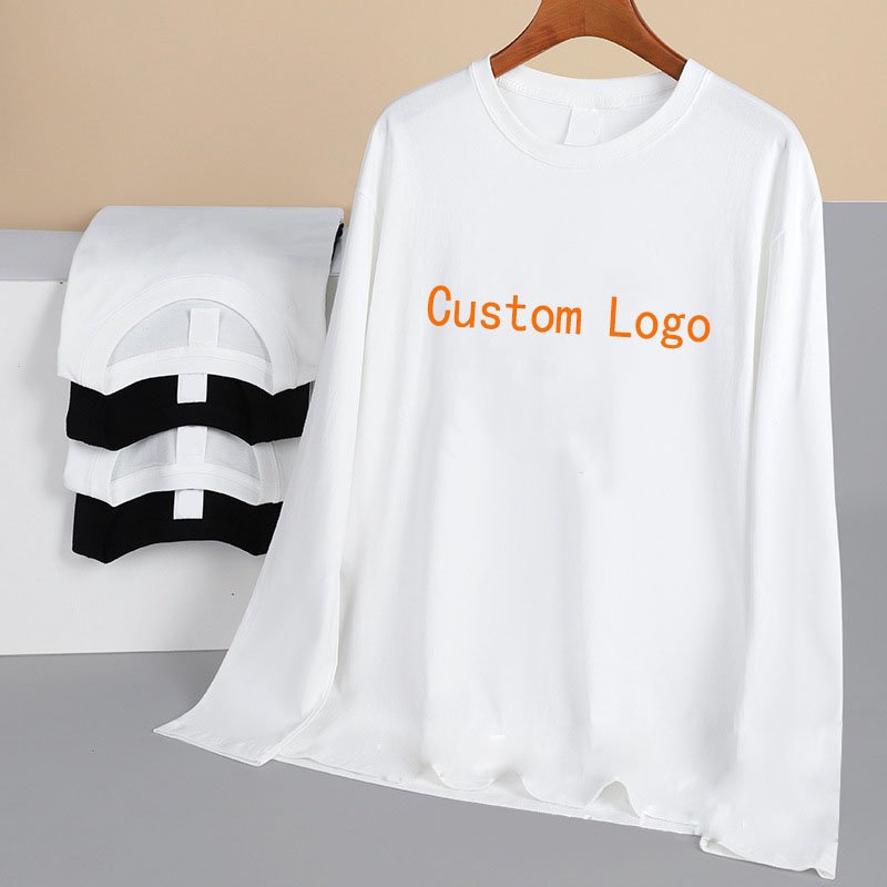 2024 New Design Men's T-shirt Plus Size 100% Cotton Cool Custom Printing Long Sleeve Jersey unisex long sleeve t-shirt