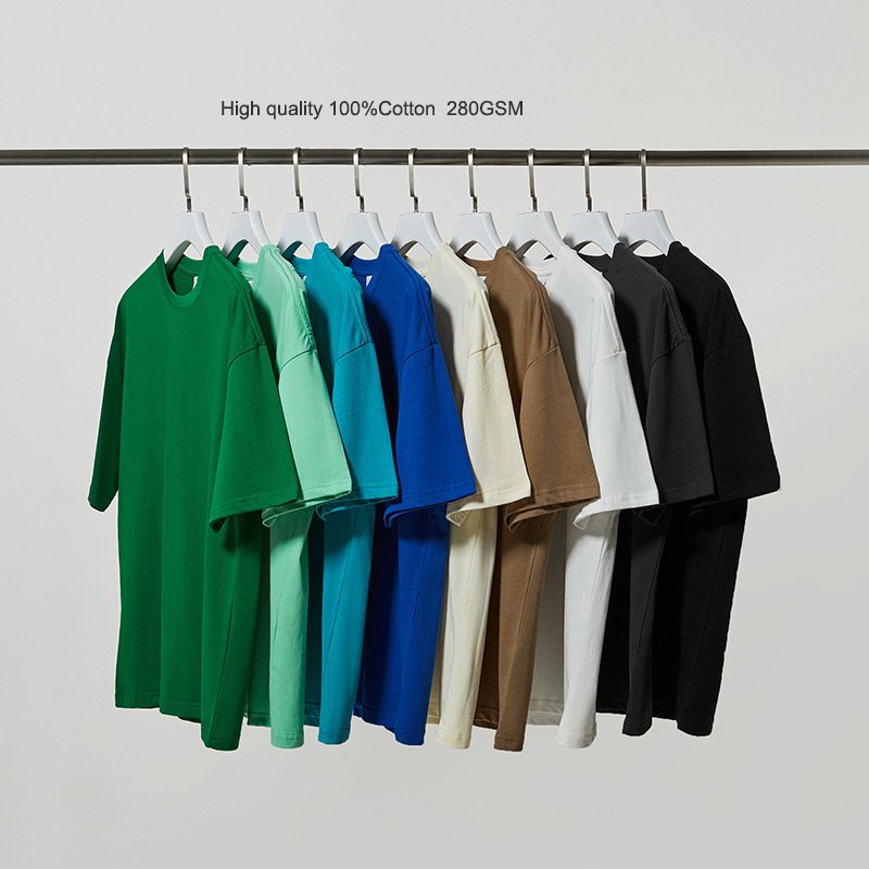 US Size Heavyweight 280g 100% Cotton Oversized Printed Embroidered Plain Tee men's custom t shirt