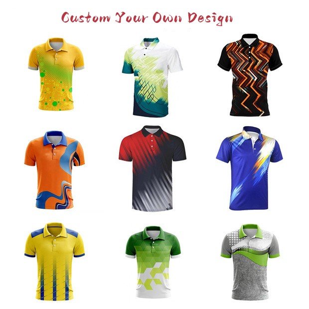 Custom dye sublimation printing mens polo shirt dry fit 100% polyester spandex t shirt polo