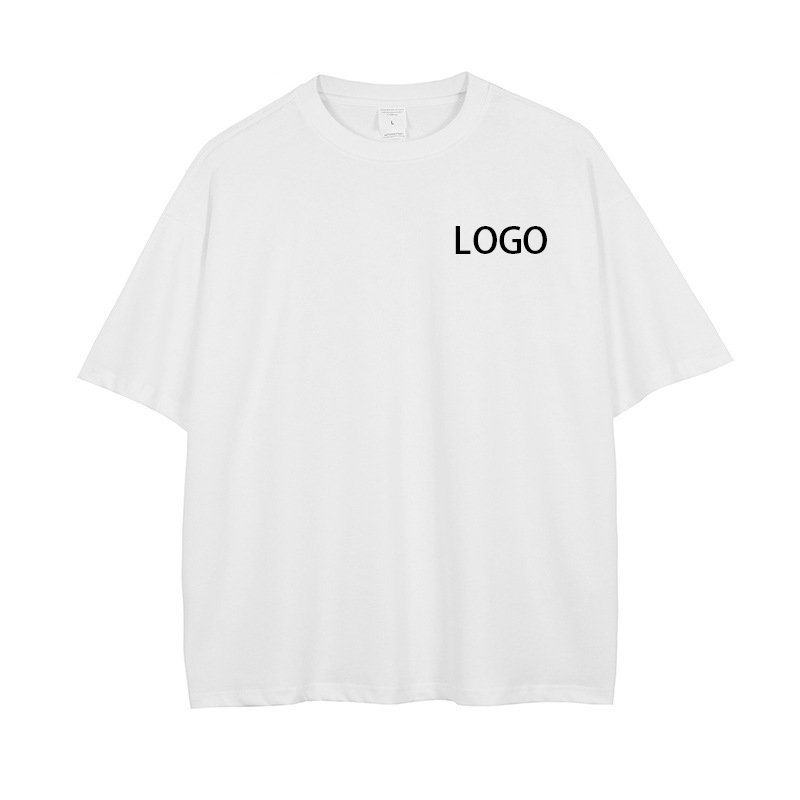 Custom design oversize Round neck t-shirt man fashion heavyweight t-shirt drop shoulder tops men's t-shirt large sizes