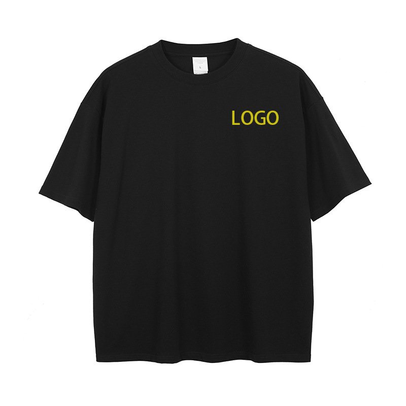Custom design oversize Round neck t-shirt man fashion heavyweight t-shirt drop shoulder tops men's t-shirt large sizes