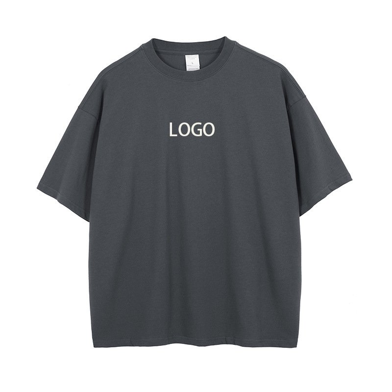 Custom design oversize Round neck t-shirt man fashion heavyweight t-shirt drop shoulder tops men's t-shirt large sizes