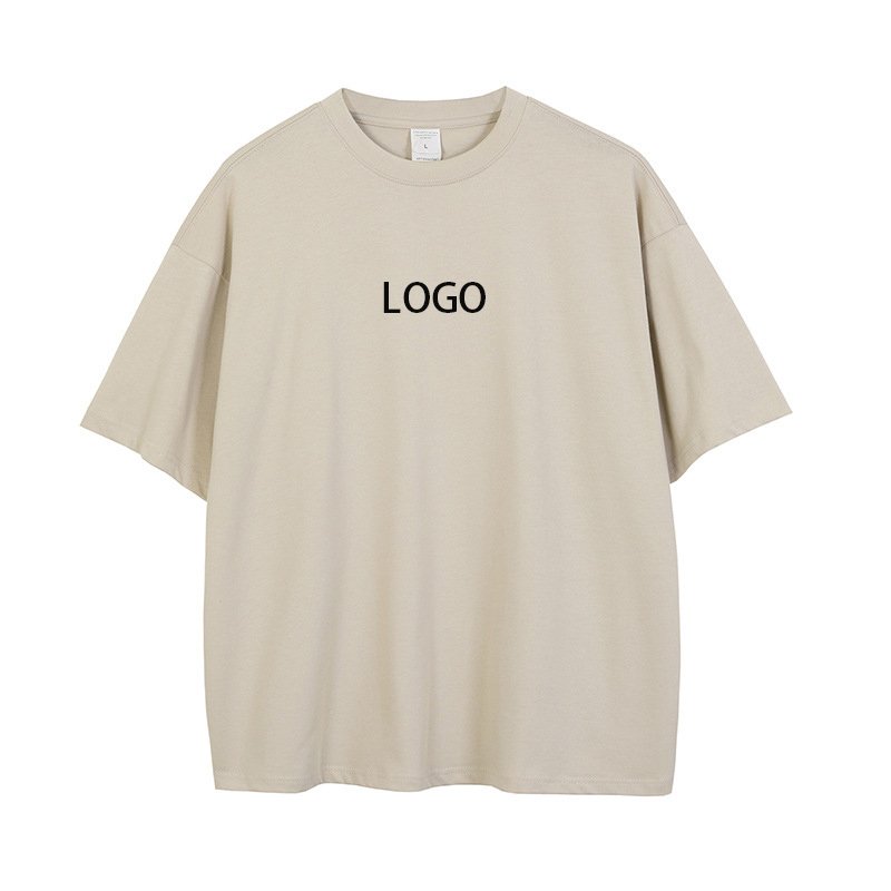 Custom design oversize Round neck t-shirt man fashion heavyweight t-shirt drop shoulder tops men's t-shirt large sizes