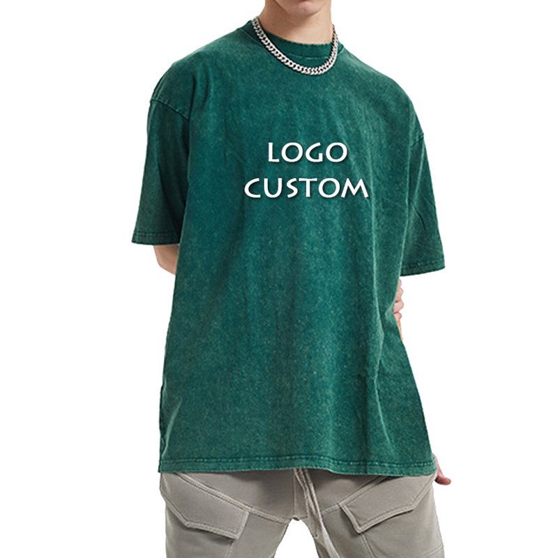 High Quality Vintage Short Sleeved Loose Men's T Shirt Street Hip Hop Fried Snowflake Batik Washed Mens T Shirts