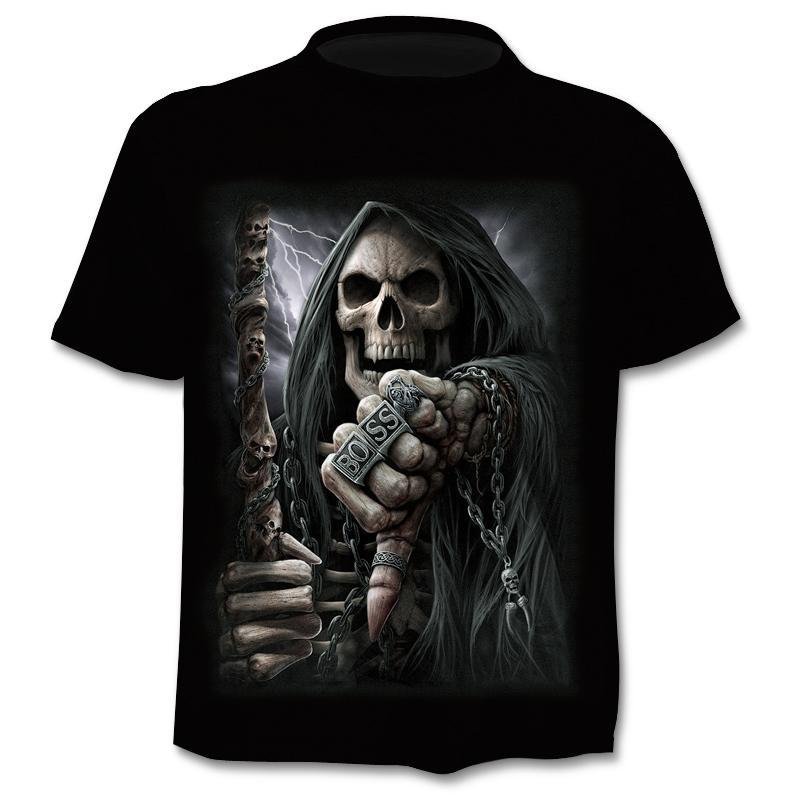 High Quality Customized Death&Skull 3d Sublimation T-Shirt,Men's T-shirt Printing Wholesale Clothing Custom T Shirt Printing