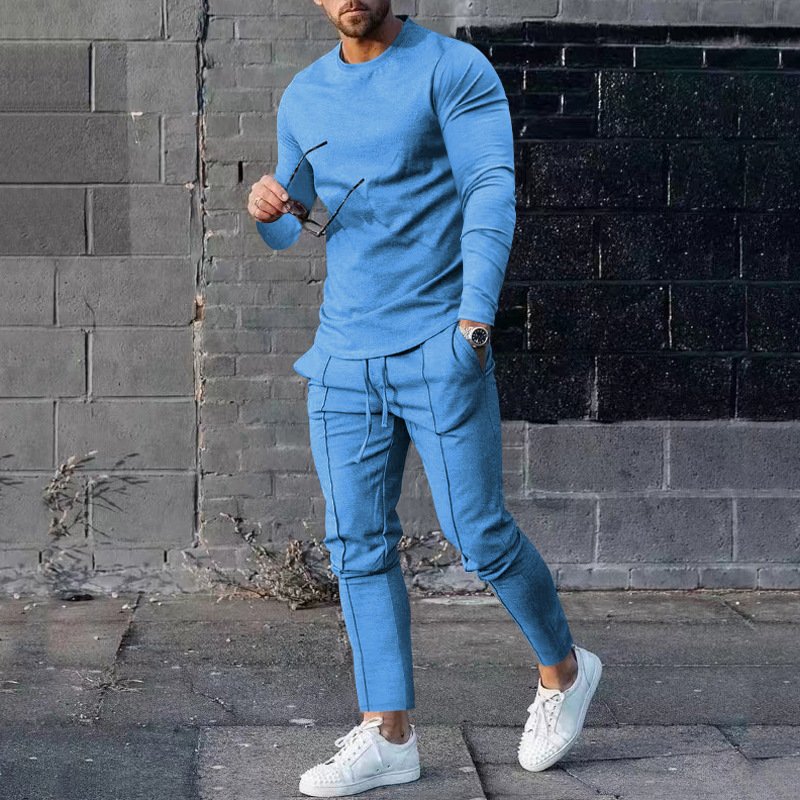 2024 Casual men's suit Loose short sleeve men T spring/summer shorts Solid color men's wear