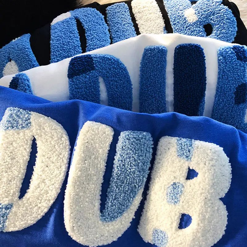 OEM customized logo wholesale heavyweight tee t shirt chenille embroidery 100% cotton high quality men's T-shirt