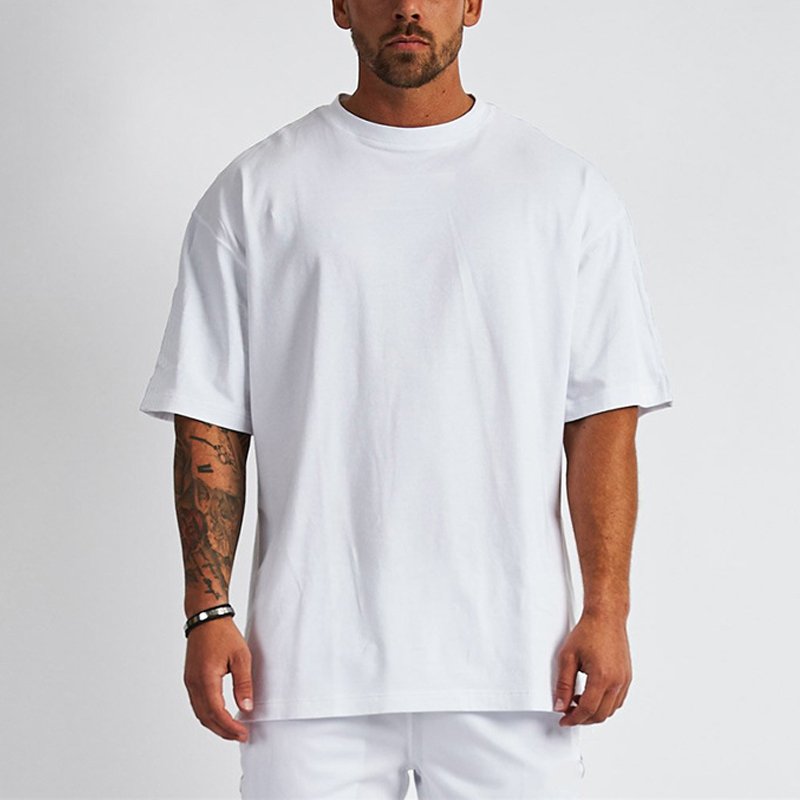 High Quality Men's Plus Size T-shirts Plain Blank Loose Tshirts Custom Print 100% Cotton tshirts supplier