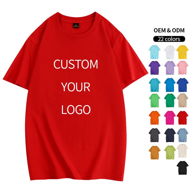 In-stock T Shirt Men's 100% Cotton Tshirt Luxury Quality Rib O-neck Blank Drop Shoulder Oversize T-shirt For Men