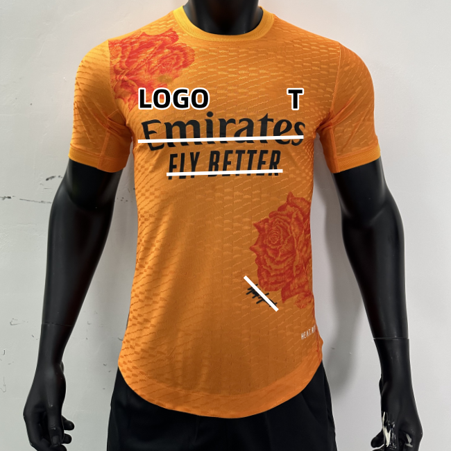 23 24 Away men's shirts Breathable shirts, football shirts for men's club orange men's and children's T-shirts