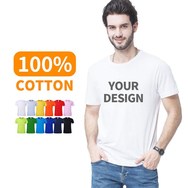 Factory Wholesale 100% Cotton High Quality Bulk White Custom Printing Logo Plain Mens Clothing Graphic Men's T Shirt