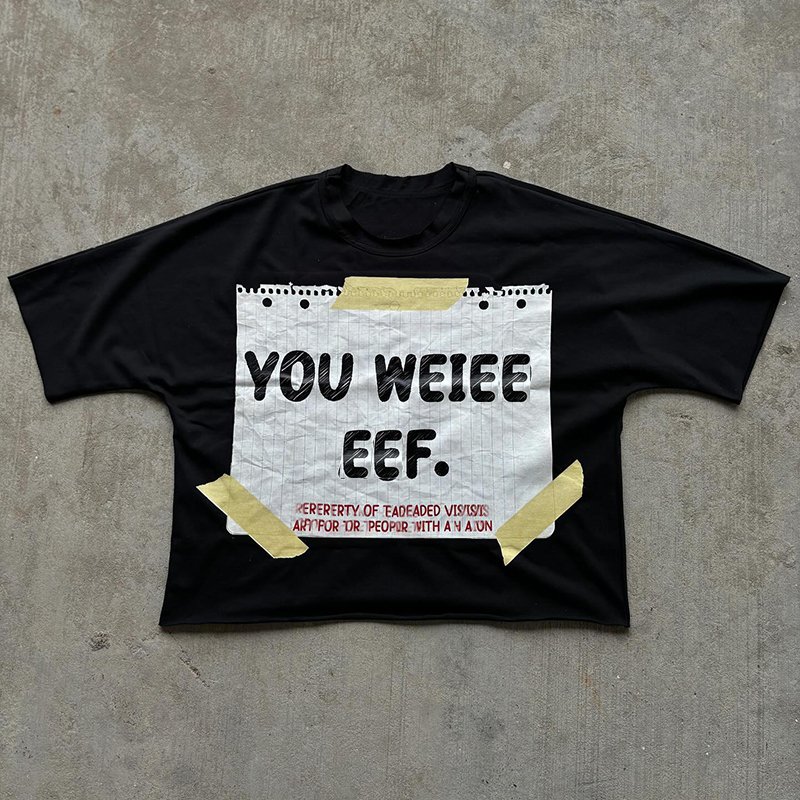YSJY Men's T shirt Custom Silk Screen Print Heavyweight Oversize Streetwear Cropped Boxy Tee Shirt For Men