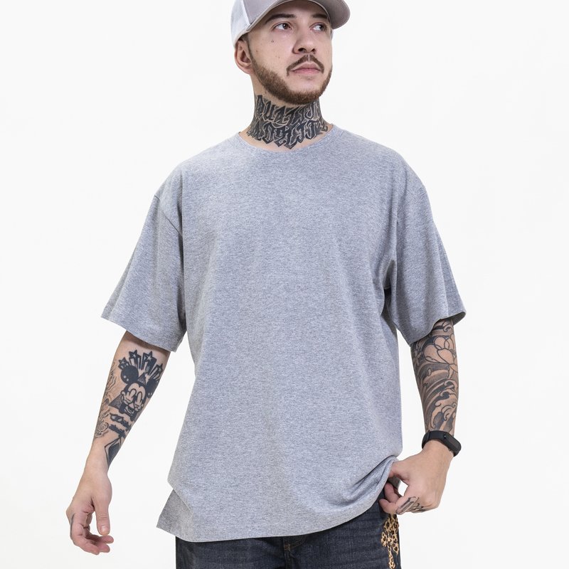 High Quality Heavyweight 100% Cotton Polyester Tshirt Tee Custom 250g Oversized Blank Men's T Shirt Thick Graphic