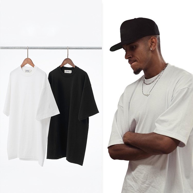 Custom High Quality Streetwear Graphic Heavyweight Cotton Blank Drop Shoulder Plain Oversized T Shirt Men's T-shirts