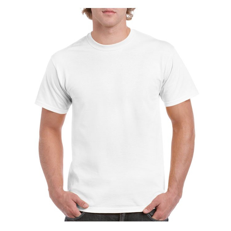 Men's Round Neck 100% Cotton Blank White Plain T Shirts With Custom Logo Printed