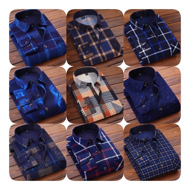 Men's Loose Fit Heavyweight Flannel Long Sleeve Plaid Shirt